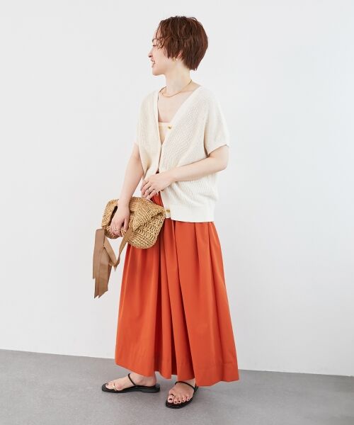 le.coeur blanc / ルクールブラン ロング・マキシ丈スカート | 《接触冷感》ナイロンストレッチタックギャザースカート | 詳細20