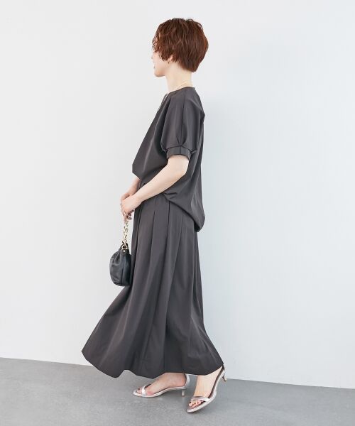 le.coeur blanc / ルクールブラン ロング・マキシ丈スカート | 《接触冷感》ナイロンストレッチタックギャザースカート | 詳細24