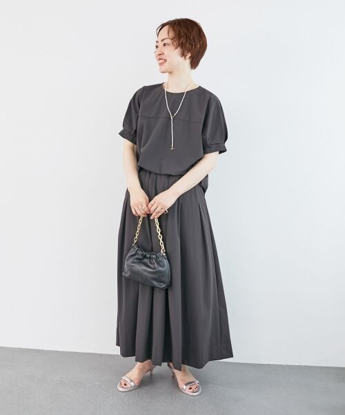 le.coeur blanc / ルクールブラン ロング・マキシ丈スカート | 《接触冷感》ナイロンストレッチタックギャザースカート | 詳細26