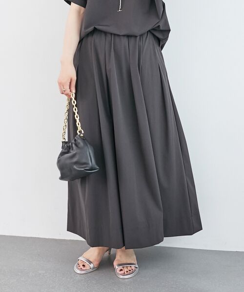 le.coeur blanc / ルクールブラン ロング・マキシ丈スカート | 《接触冷感》ナイロンストレッチタックギャザースカート | 詳細27