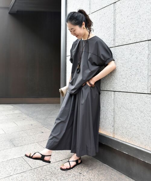 le.coeur blanc / ルクールブラン ロング・マキシ丈スカート | 《接触冷感》ナイロンストレッチタックギャザースカート | 詳細30