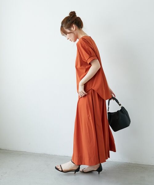 le.coeur blanc / ルクールブラン ロング・マキシ丈スカート | 《接触冷感》ナイロンストレッチタックギャザースカート | 詳細6