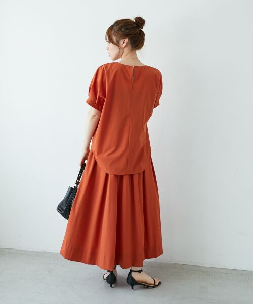 le.coeur blanc / ルクールブラン ロング・マキシ丈スカート | 《接触冷感》ナイロンストレッチタックギャザースカート | 詳細8