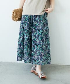 le.coeur blanc / ルクールブラン ロング・マキシ丈スカート | 《手洗い可能》フラワープリントギャザーフレアスカート