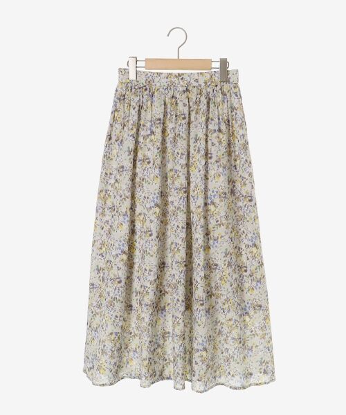 le.coeur blanc / ルクールブラン ロング・マキシ丈スカート | 《手洗い可能》フラワープリントギャザーフレアスカート | 詳細1