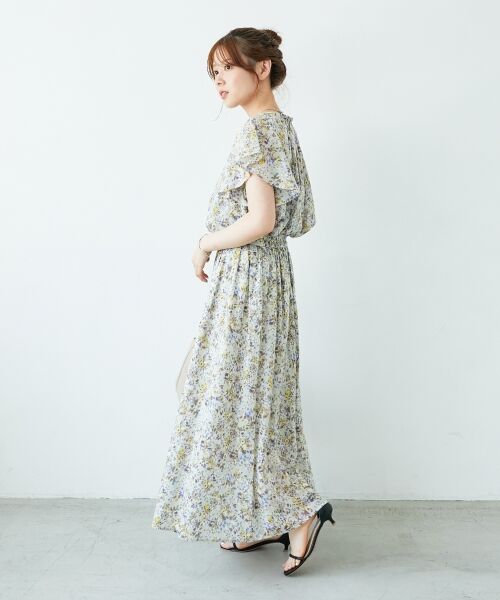 le.coeur blanc / ルクールブラン ロング・マキシ丈スカート | 《手洗い可能》フラワープリントギャザーフレアスカート | 詳細10