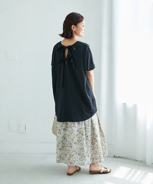 le.coeur blanc / ルクールブラン ロング・マキシ丈スカート | 《手洗い可能》フラワープリントギャザーフレアスカート | 詳細14