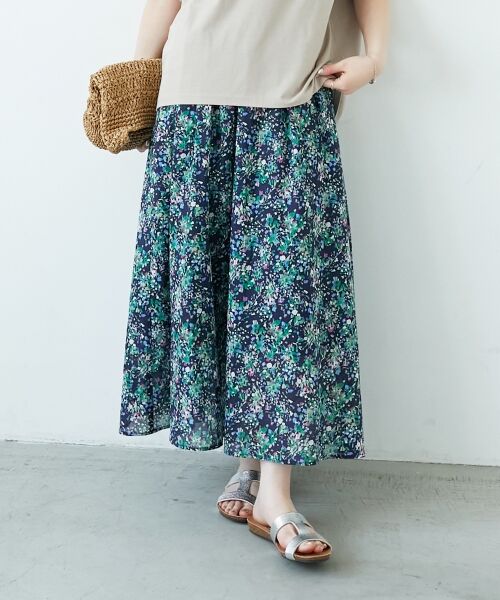 le.coeur blanc / ルクールブラン ロング・マキシ丈スカート | 《手洗い可能》フラワープリントギャザーフレアスカート | 詳細19