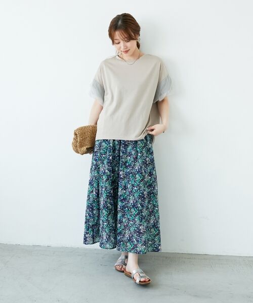 le.coeur blanc / ルクールブラン ロング・マキシ丈スカート | 《手洗い可能》フラワープリントギャザーフレアスカート | 詳細20