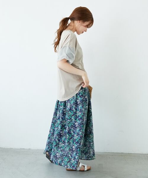 le.coeur blanc / ルクールブラン ロング・マキシ丈スカート | 《手洗い可能》フラワープリントギャザーフレアスカート | 詳細23