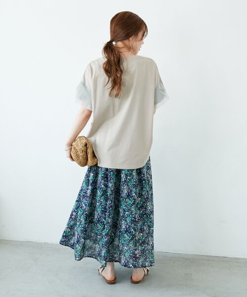 le.coeur blanc / ルクールブラン ロング・マキシ丈スカート | 《手洗い可能》フラワープリントギャザーフレアスカート | 詳細24