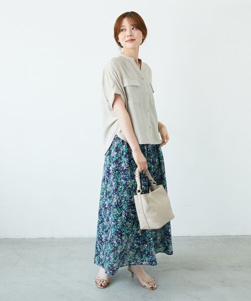 le.coeur blanc / ルクールブラン ロング・マキシ丈スカート | 《手洗い可能》フラワープリントギャザーフレアスカート | 詳細25