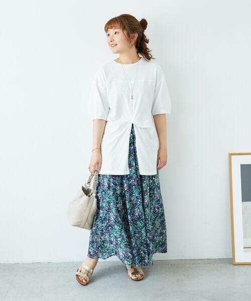 le.coeur blanc / ルクールブラン ロング・マキシ丈スカート | 《手洗い可能》フラワープリントギャザーフレアスカート | 詳細27