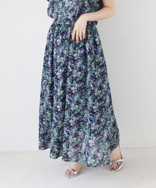 le.coeur blanc / ルクールブラン ロング・マキシ丈スカート | 《手洗い可能》フラワープリントギャザーフレアスカート | 詳細29