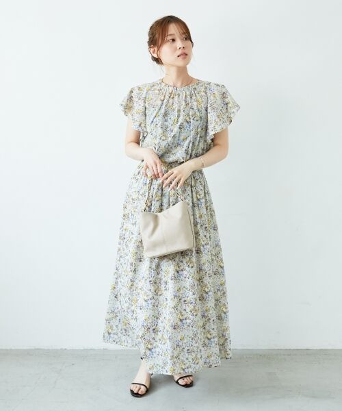 le.coeur blanc / ルクールブラン ロング・マキシ丈スカート | 《手洗い可能》フラワープリントギャザーフレアスカート | 詳細6