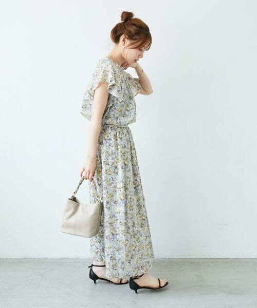 le.coeur blanc / ルクールブラン ロング・マキシ丈スカート | 《手洗い可能》フラワープリントギャザーフレアスカート | 詳細7