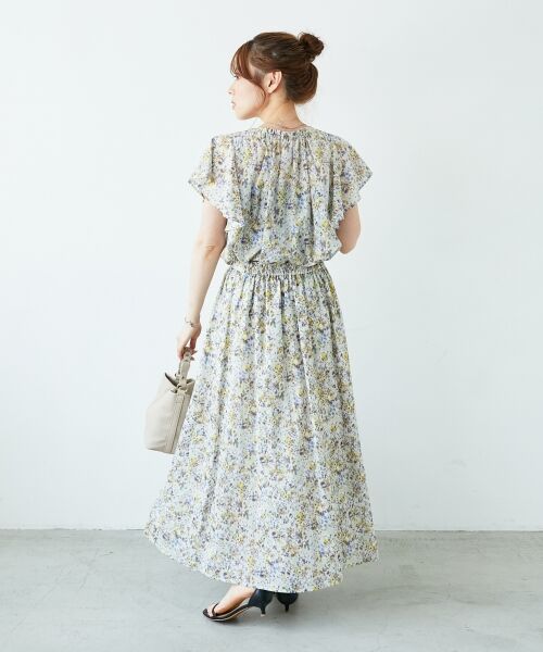 le.coeur blanc / ルクールブラン ロング・マキシ丈スカート | 《手洗い可能》フラワープリントギャザーフレアスカート | 詳細8