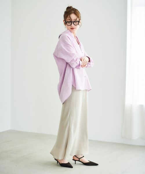 le.coeur blanc / ルクールブラン ロング・マキシ丈スカート | 《手洗い可能》キュプラフィブリルナロースカート | 詳細11