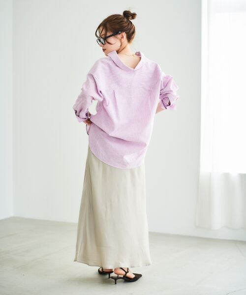 le.coeur blanc / ルクールブラン ロング・マキシ丈スカート | 《手洗い可能》キュプラフィブリルナロースカート | 詳細12