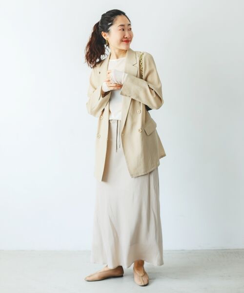 le.coeur blanc / ルクールブラン ロング・マキシ丈スカート | 《手洗い可能》キュプラフィブリルナロースカート | 詳細16