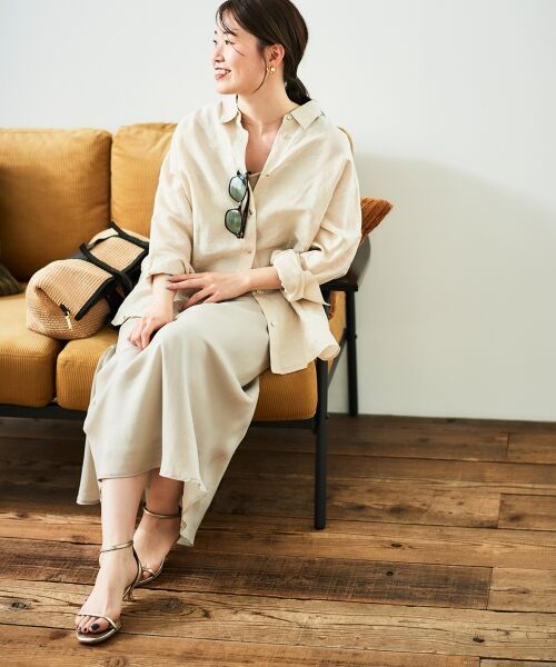 le.coeur blanc / ルクールブラン ロング・マキシ丈スカート | 《手洗い可能》キュプラフィブリルナロースカート | 詳細18