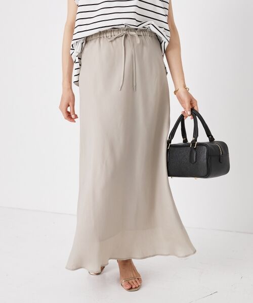 le.coeur blanc / ルクールブラン ロング・マキシ丈スカート | 《手洗い可能》キュプラフィブリルナロースカート | 詳細2