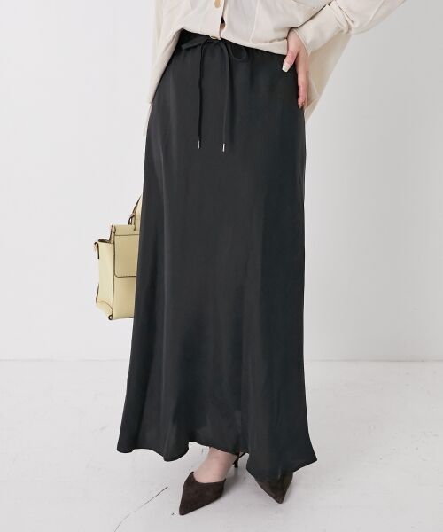 le.coeur blanc / ルクールブラン ロング・マキシ丈スカート | 《手洗い可能》キュプラフィブリルナロースカート | 詳細20