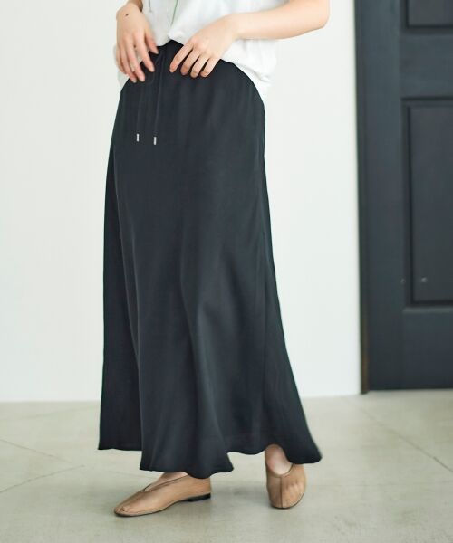 le.coeur blanc / ルクールブラン ロング・マキシ丈スカート | 《手洗い可能》キュプラフィブリルナロースカート | 詳細21