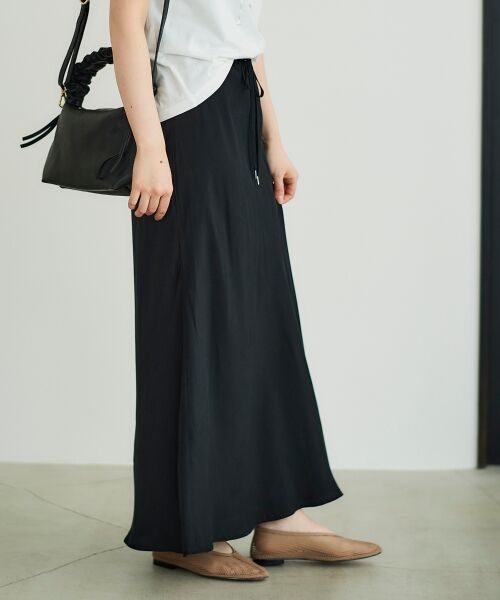 le.coeur blanc / ルクールブラン ロング・マキシ丈スカート | 《手洗い可能》キュプラフィブリルナロースカート | 詳細22
