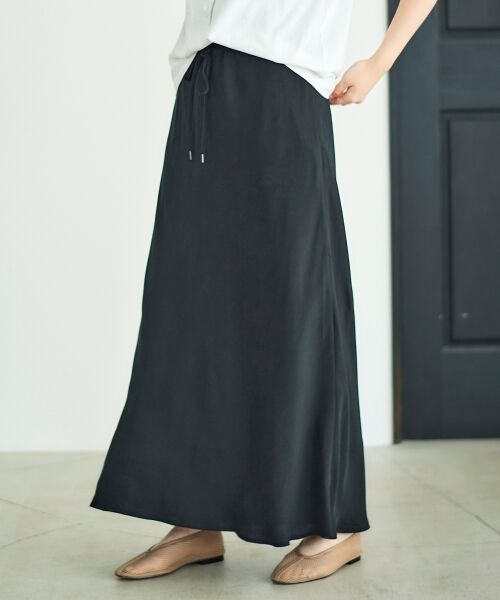 le.coeur blanc / ルクールブラン ロング・マキシ丈スカート | 《手洗い可能》キュプラフィブリルナロースカート | 詳細23