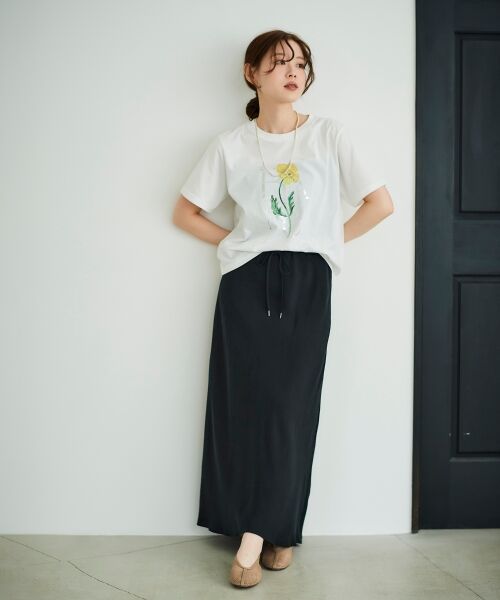 le.coeur blanc / ルクールブラン ロング・マキシ丈スカート | 《手洗い可能》キュプラフィブリルナロースカート | 詳細25