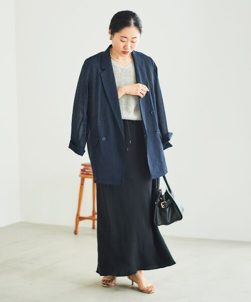 le.coeur blanc / ルクールブラン ロング・マキシ丈スカート | 《手洗い可能》キュプラフィブリルナロースカート | 詳細29