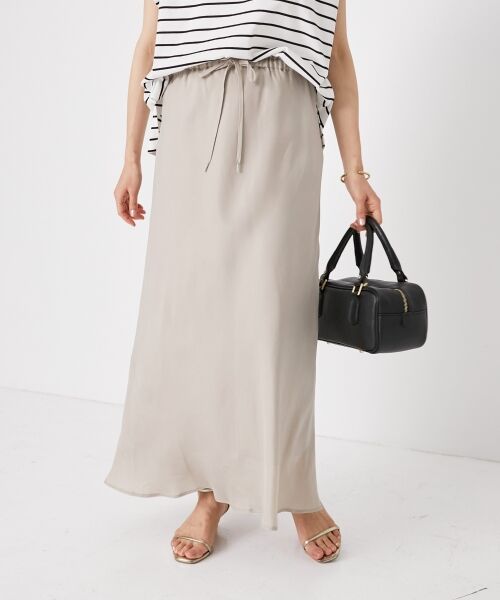 le.coeur blanc / ルクールブラン ロング・マキシ丈スカート | 《手洗い可能》キュプラフィブリルナロースカート | 詳細3