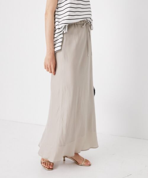 le.coeur blanc / ルクールブラン ロング・マキシ丈スカート | 《手洗い可能》キュプラフィブリルナロースカート | 詳細4