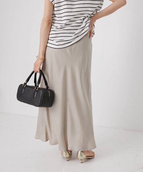 le.coeur blanc / ルクールブラン ロング・マキシ丈スカート | 《手洗い可能》キュプラフィブリルナロースカート | 詳細5