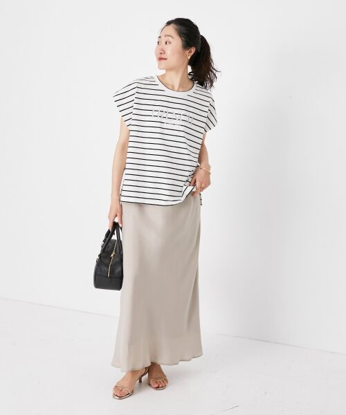 le.coeur blanc / ルクールブラン ロング・マキシ丈スカート | 《手洗い可能》キュプラフィブリルナロースカート | 詳細7
