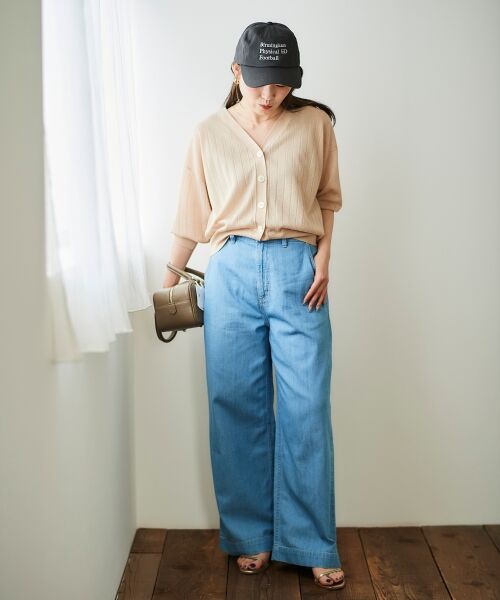 le.coeur blanc / ルクールブラン デニムパンツ | 《軽めな素材で夏も快適》ライトオンスデニムワイドパンツ | 詳細5