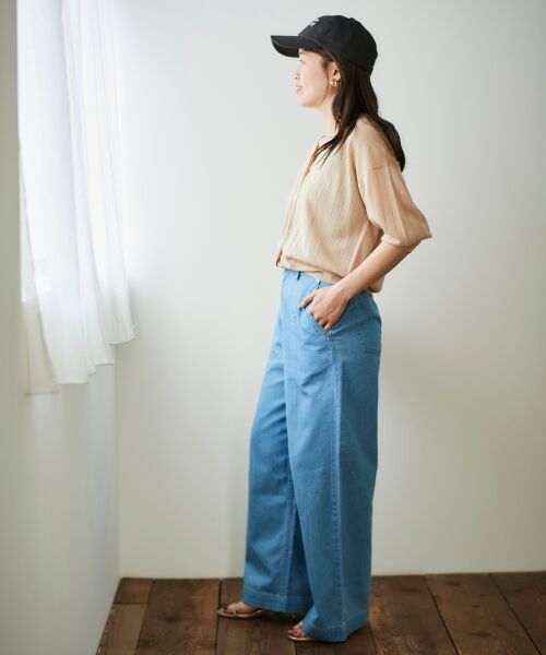 le.coeur blanc / ルクールブラン デニムパンツ | 《軽めな素材で夏も快適》ライトオンスデニムワイドパンツ | 詳細6