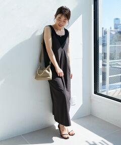 le.coeur blanc / ルクールブラン ロング・マキシ丈ワンピース | ナイロンVネックキャミワンピース