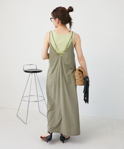 le.coeur blanc / ルクールブラン ロング・マキシ丈ワンピース | ナイロンVネックキャミワンピース | 詳細27