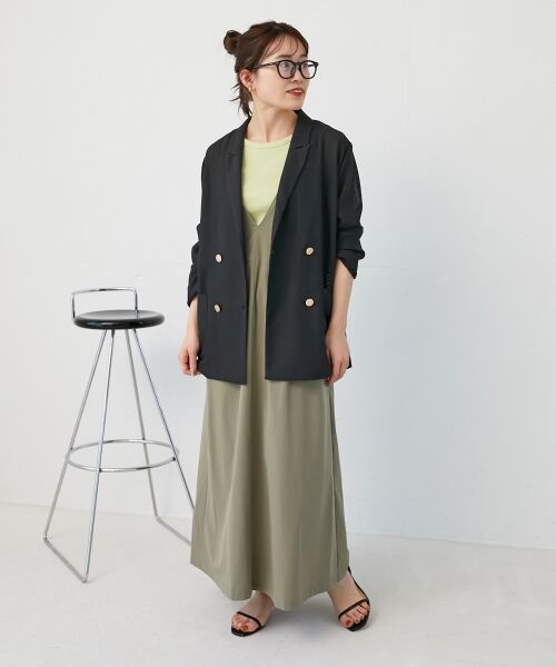 le.coeur blanc / ルクールブラン ロング・マキシ丈ワンピース | ナイロンVネックキャミワンピース | 詳細28