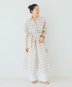 le.coeur blanc / ルクールブラン ロング・マキシ丈ワンピース | シアーチェックシャツワンピース