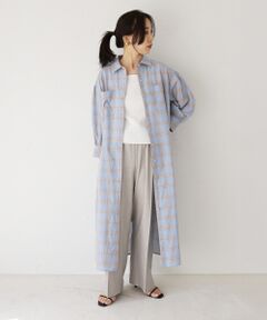 le.coeur blanc / ルクールブラン ロング・マキシ丈ワンピース | シアーチェックシャツワンピース