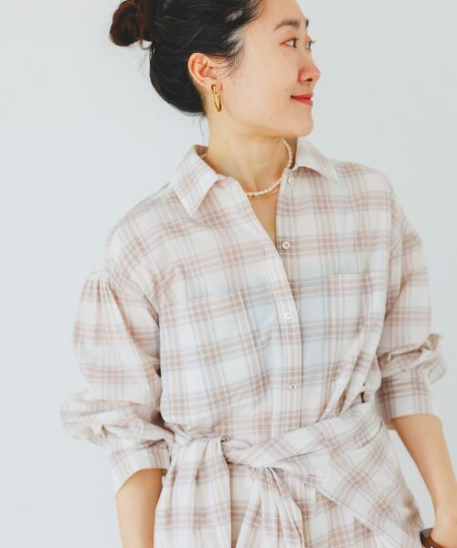 le.coeur blanc / ルクールブラン ロング・マキシ丈ワンピース | シアーチェックシャツワンピース | 詳細13