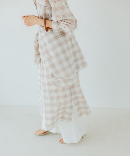 le.coeur blanc / ルクールブラン ロング・マキシ丈ワンピース | シアーチェックシャツワンピース | 詳細18