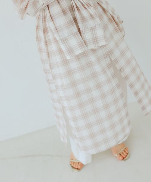 le.coeur blanc / ルクールブラン ロング・マキシ丈ワンピース | シアーチェックシャツワンピース | 詳細19