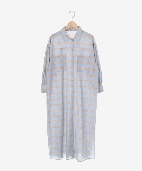 le.coeur blanc / ルクールブラン ロング・マキシ丈ワンピース | シアーチェックシャツワンピース | 詳細21