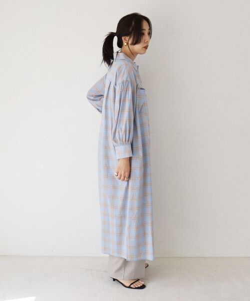 le.coeur blanc / ルクールブラン ロング・マキシ丈ワンピース | シアーチェックシャツワンピース | 詳細23