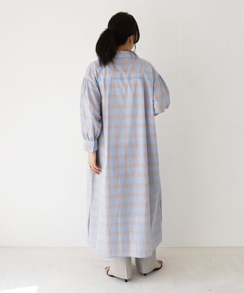 le.coeur blanc / ルクールブラン ロング・マキシ丈ワンピース | シアーチェックシャツワンピース | 詳細24