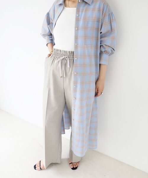 le.coeur blanc / ルクールブラン ロング・マキシ丈ワンピース | シアーチェックシャツワンピース | 詳細29